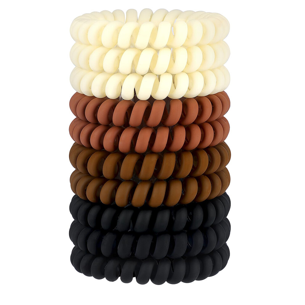 Jesslab Spiral Hair Ties, 10 Pcs Traceless Phone Cord Hair Ties Spiral Bracelet Plastic Coil Hair Ties Ponytail Holders No-Damage Hair Accessory For G