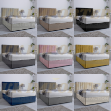(Grey (with Mattress), 6FT Super King (No Drawers)) Velvet Aria Divan Bed Set 26" Headboard Mattress & Storage Drawers Reinforced Upholstered Bed
