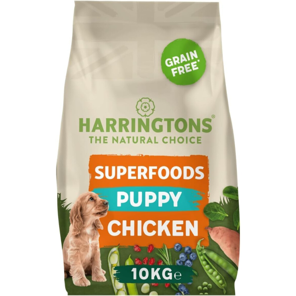 Harringtons Superfoods Puppy Complete Free Hypoallergenic Chicken With Veg Dry Dog Food 10Kg - Made With All Natural Ingredients Grain