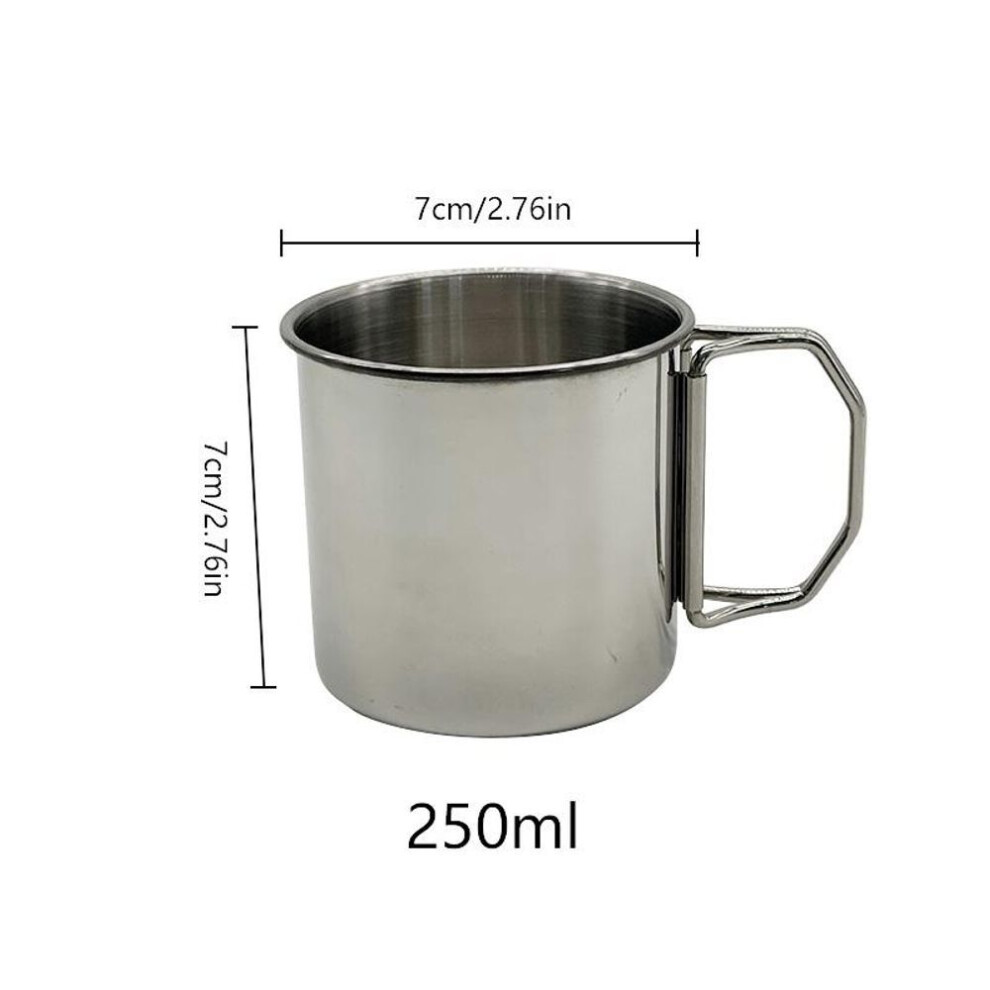 (250ML) 1pc Portable Coffee Cup Cup Water Cup Mug Stainless Steel Carabiner Cup Outdoor Drainkware