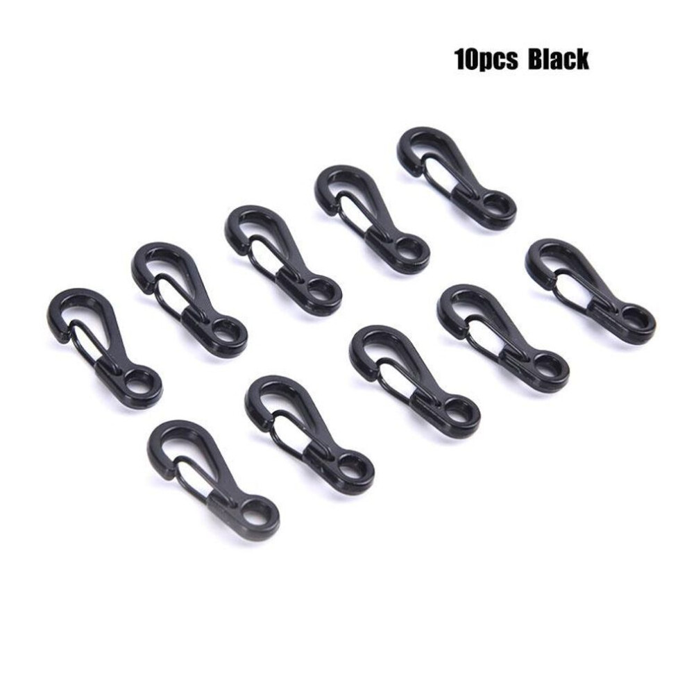(black) 10Pcs Mini Spring Backpack Clasps Climbing Carabiners Keychain Camping Hooks