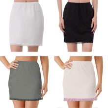 (White, One size) 2025 New Half Slips for Women Underskirt with Short Lace Trim Lace Half Slip Dress for Under Dresses