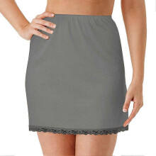 (Grey, One size) 2025 New Half Slips for Women Underskirt with Short Lace Trim Lace Half Slip Dress for Under Dresses