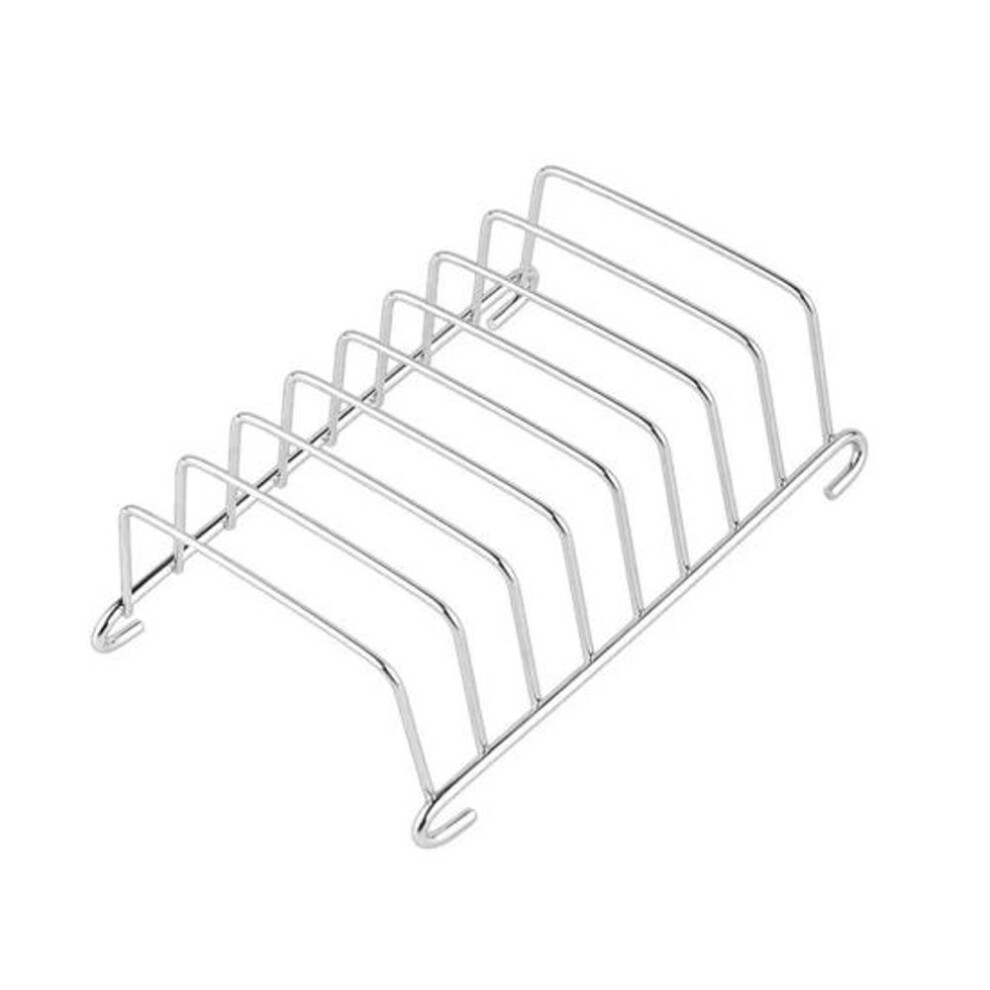 (silver) Stainless Steel Toast Rack 8 Slots Bread Cooling Tray Rectangle Toast Holder For Kitchen Rust-proof Bread Rack For Air Fryer And Outdoor Grilling