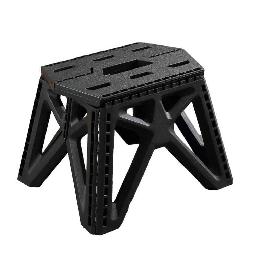 (black) Folding Step Stool Strong Load-bearing Heavy-duty Chair Travel Use Compact Collapsible Chair With Handle Camping Supplies