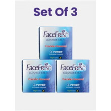 Face Fresh Set of 3 Face Cleanser Creams (23g each) for Acne, Freckles, Skin Texture & Scars – Hydrating, Brightening, Pore-Minimizing
