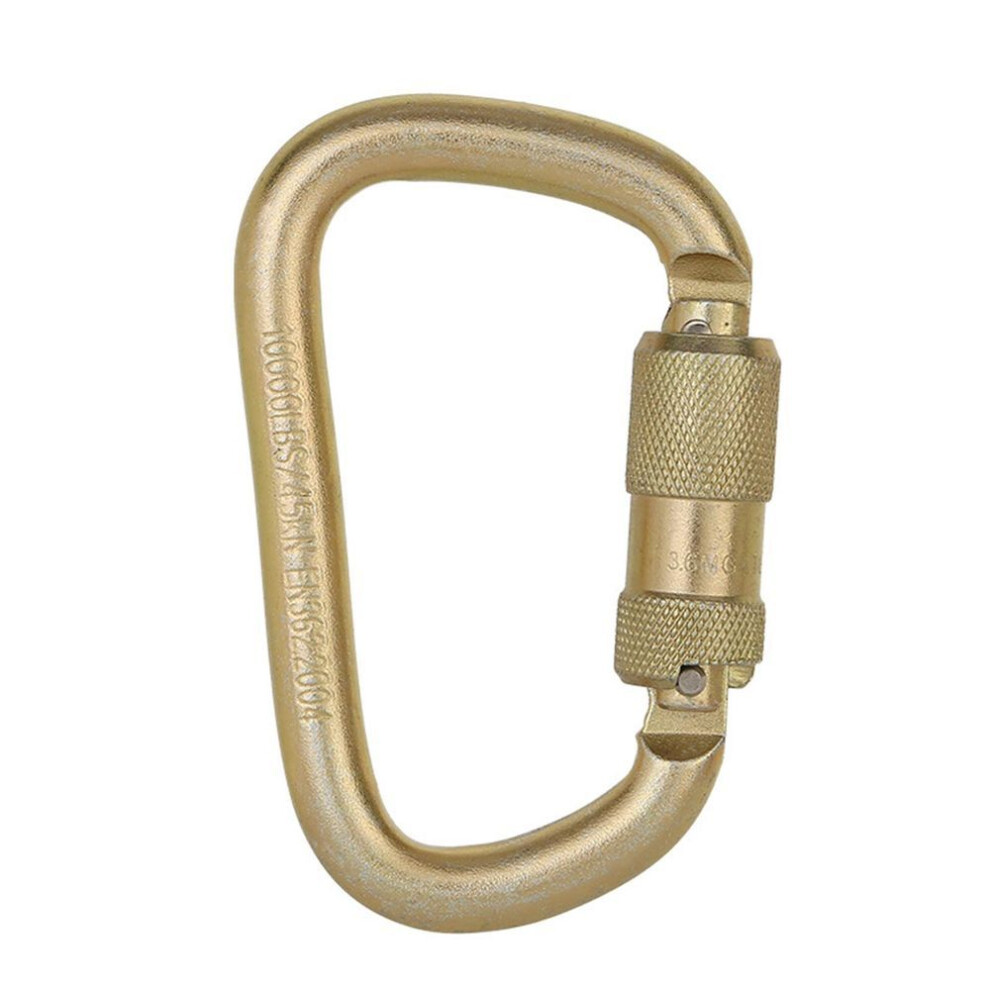 (golden) Useful Corrosion Resistant 2 Colors D-Shaped Carabiner Mountaineering Buckle Carabiner Clip Climbing Supplies