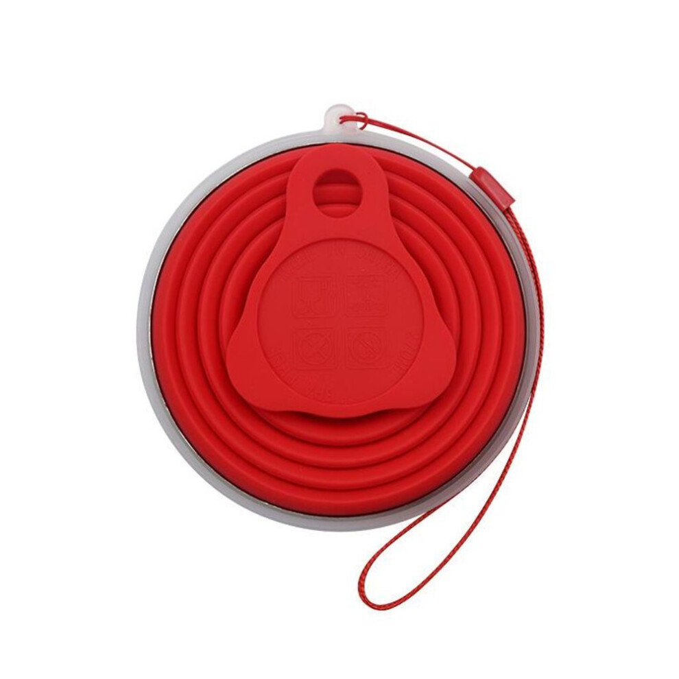 (red, 270ml) Folding cup 300ml water cup travel silicone retractable color portable outdoor coffee hand cup