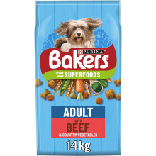 Bakers Adult Dog Beef & Veg Dry Food 14kg