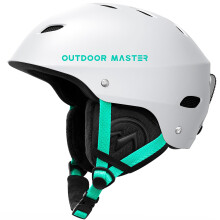 OutdoorMaster Kelvin Casco da sci - Casco da snowboard per uomo, donna e ragazzo Bianco+verde acqua S