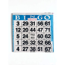 United Novelty 1 på Enkelsidiga Bingo Papper Kort- Paket med 500 Ark- Blå Kant