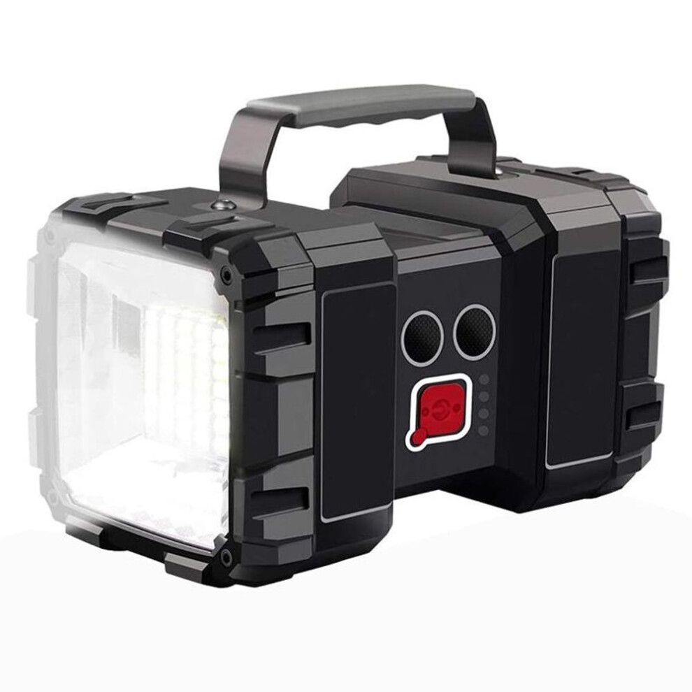 (black) Powerful Xhp70 Led Usb Rechargeable Double Head Searchlight Handheld Flashlight Work Spotlight Flood Light Camping Lantern