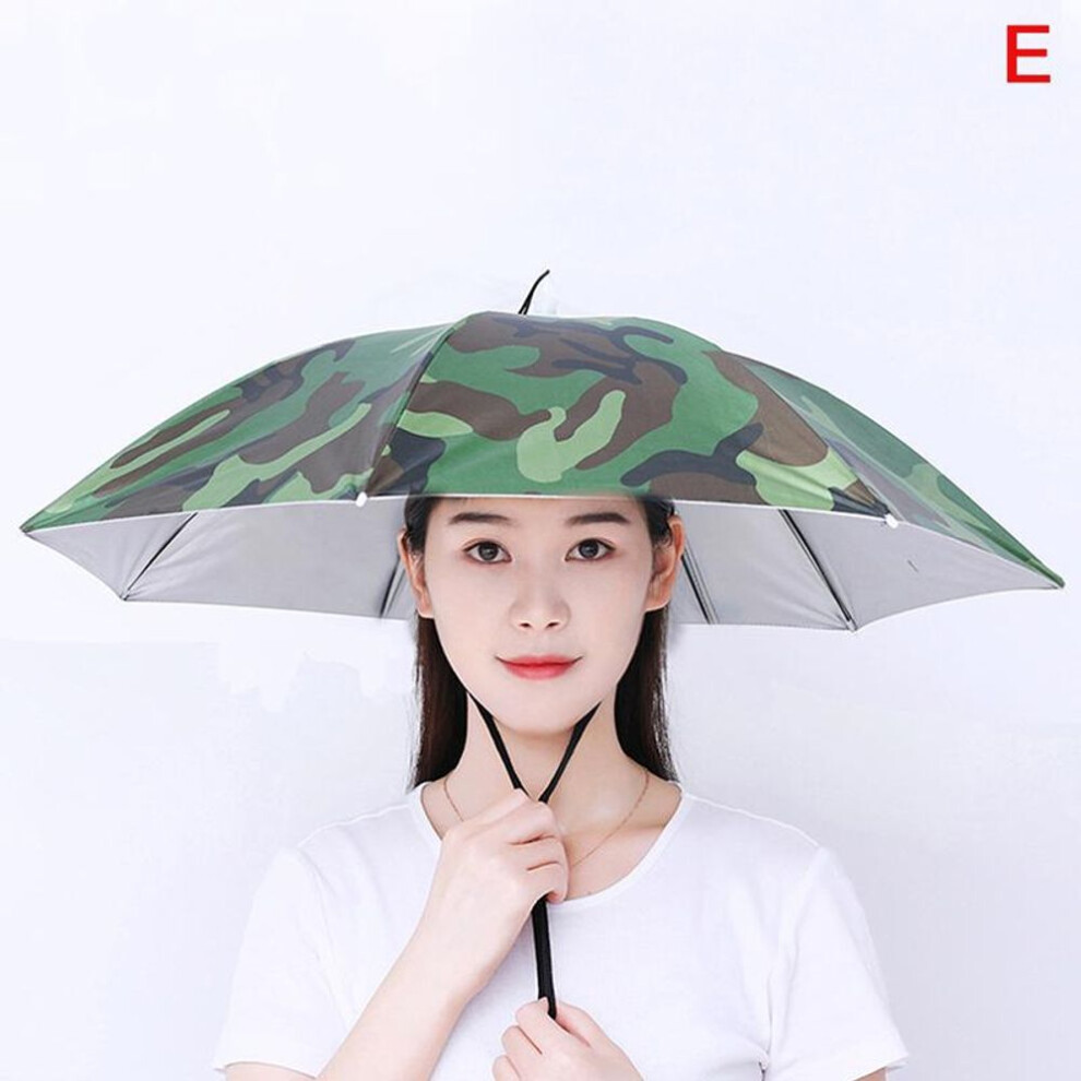 (camouflage) Fishingumbrella Hat Folding Umbrella Cap Camping Fishing Hiking Festival Outdoor