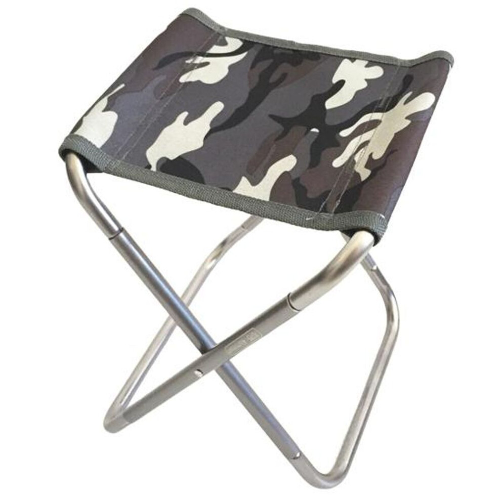 (silver) Portable Folding Chair High Load-bearing Capacity Not Easily Deformed Furniture Rest Fishing Stool Camping Equipment