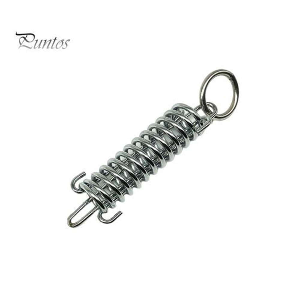 (silver) Dog Leash Shock Absorbing Spring Buckle Heavy Duty Steel Tent Fixed Spring Buckle Self-adjusting Spring Hook Structure Tightener For Training Camping