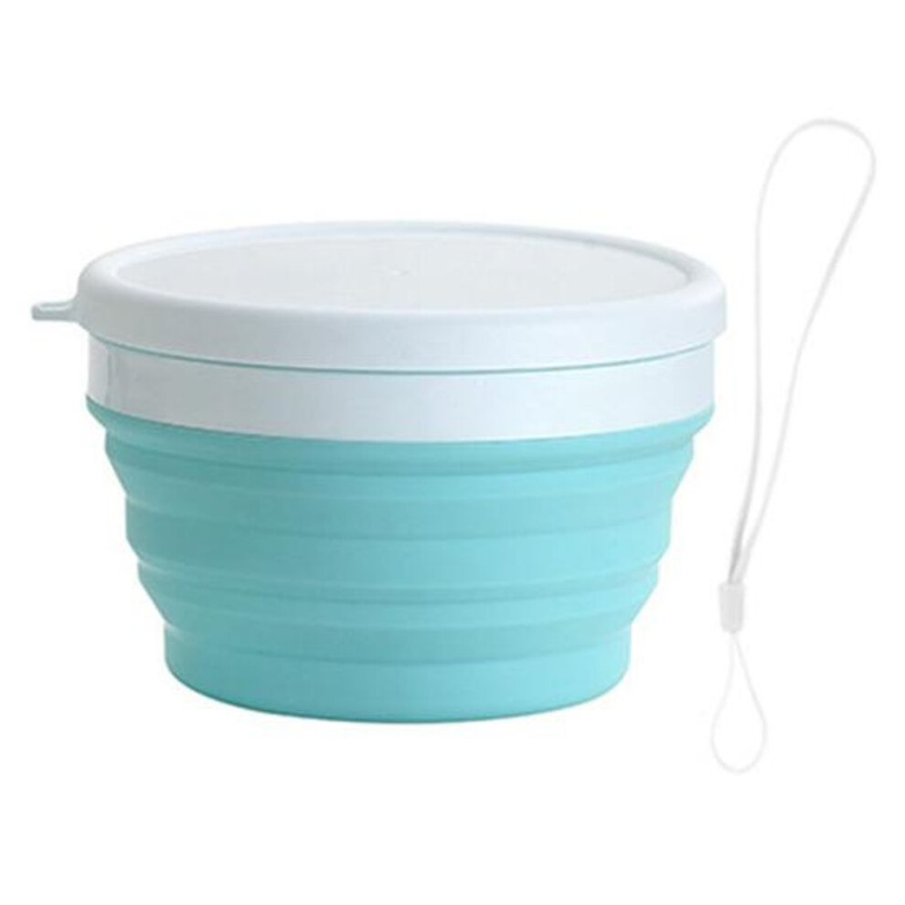 (blue, 950ml) Silicone Collapsible Travel Cup Set 550/350/200/100/950ml Folding Camping Cup Bowl Expandable Drinking Cup With Lids Odorless