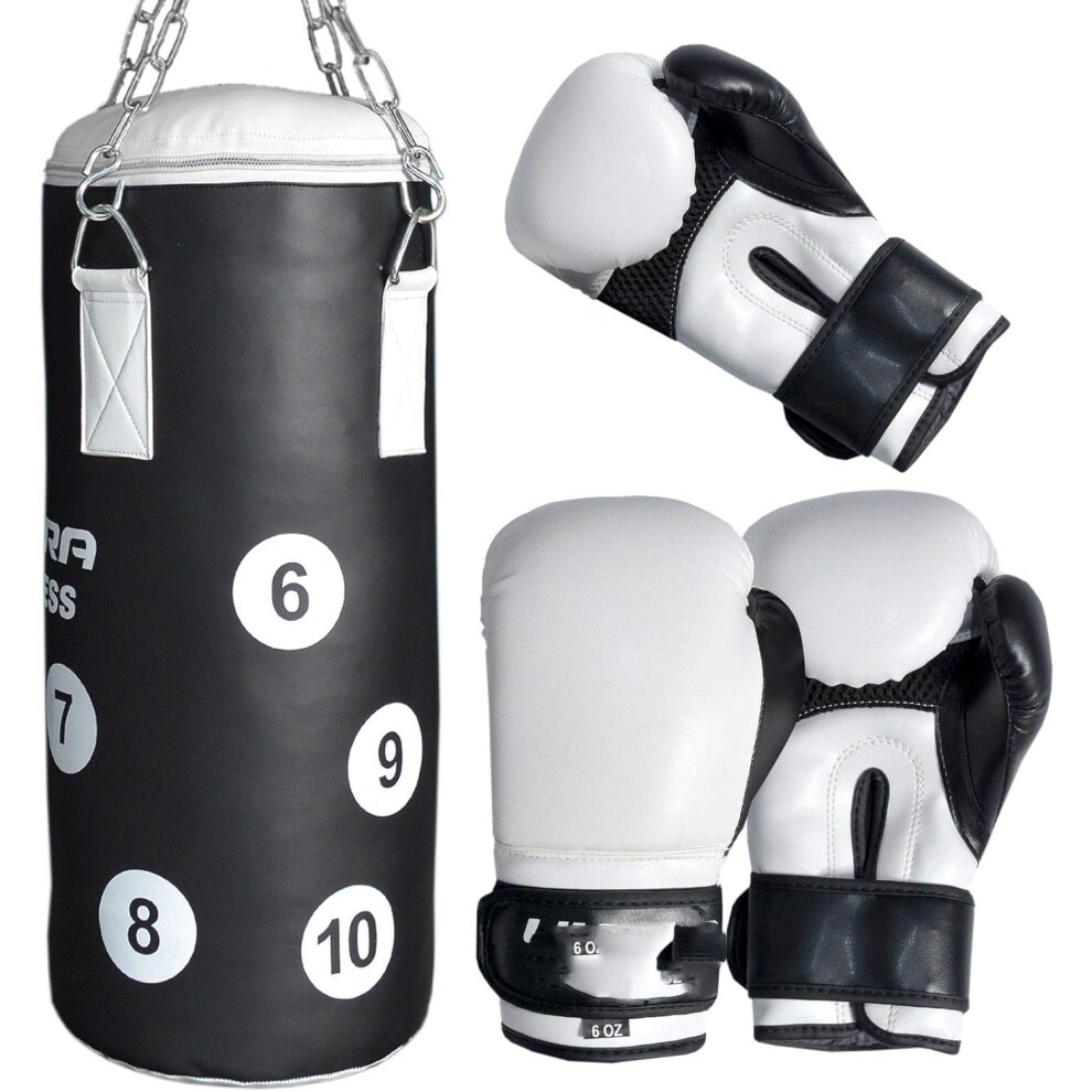 Kids Punch Bag with Punching Gloves and Chain Filled Boxing Set Kids Punching Bag- Boxing Bag for Children kid's boxing MMA Muay Thai Karate Workout