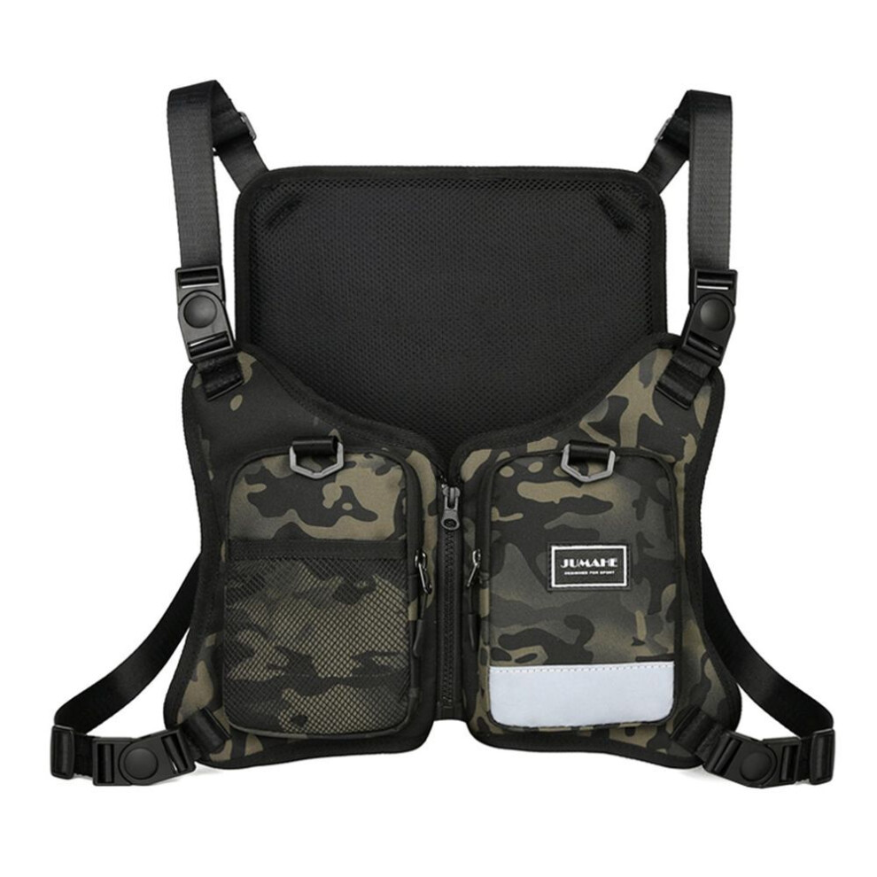 (camouflage) Fly Fishing Vest Lightweight Breathable Outdoor Fishing Vest Jacket Chest Pack