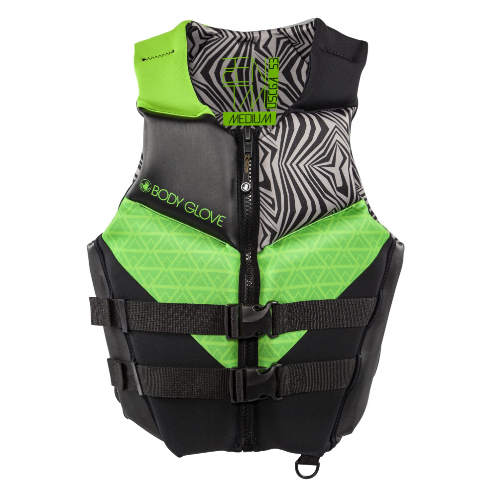 Body Glove Mens Phantom USCGA Life Jacket PFD-GRN/GRY-L