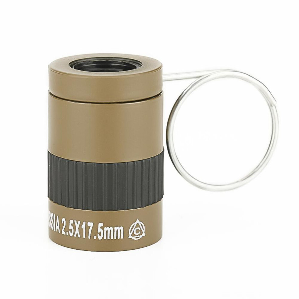 (khaki) 2.5x17.5mm Hd Eye Protection Mini Telescope Single-tube Telescope With Finger Buckle