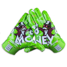 Battle Sports Money Man 2.0 Wide Receiver Football Gloves - Adult and Youth Football Gloves - Ultra Grip Gloves - Adult X-Large, Neon Green