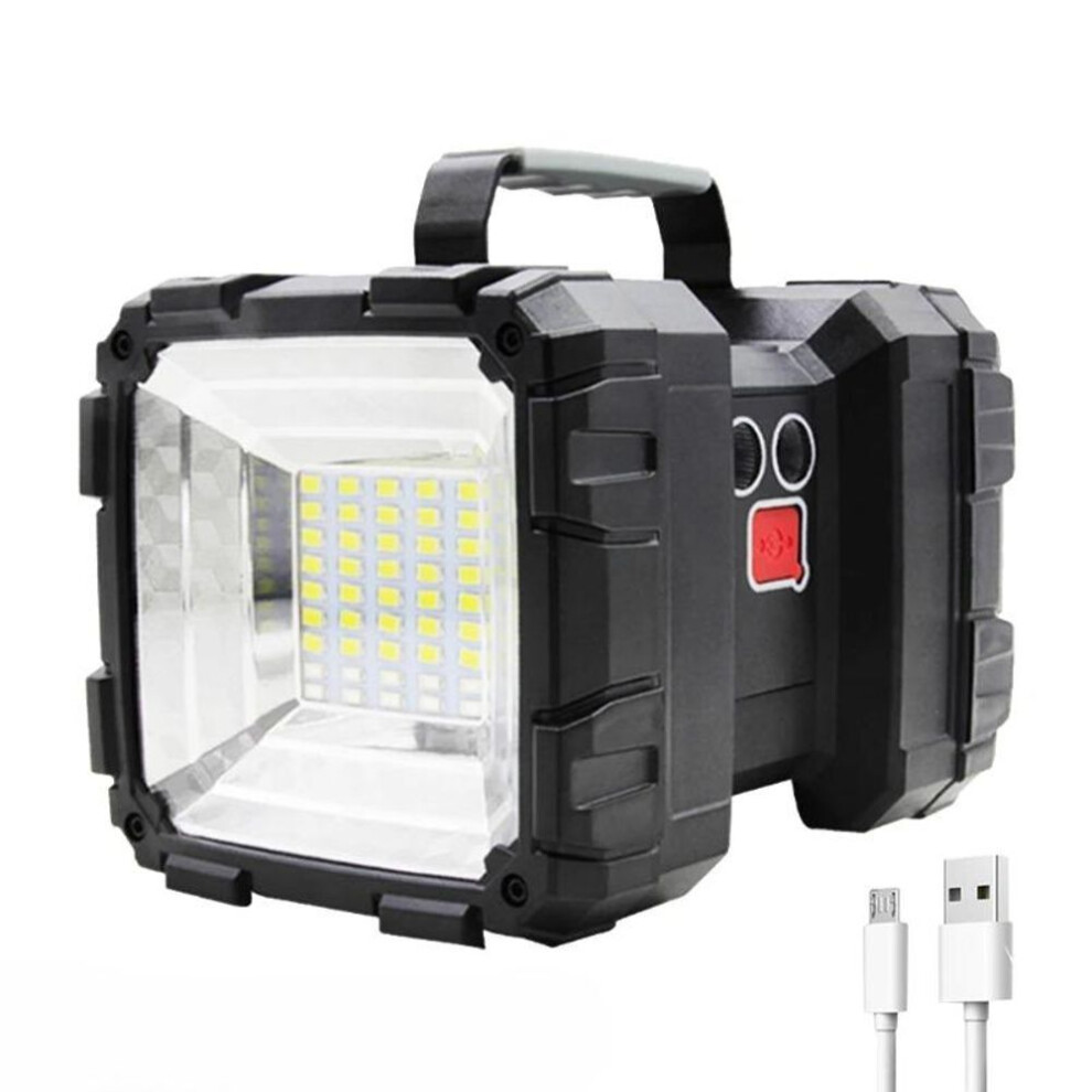 (w846-Large) 40w Led Super Bright Flashilight Usb Rechargeable Double Head Searchlight Handheld Flashlight Work Spotlight Floodling Camping Light