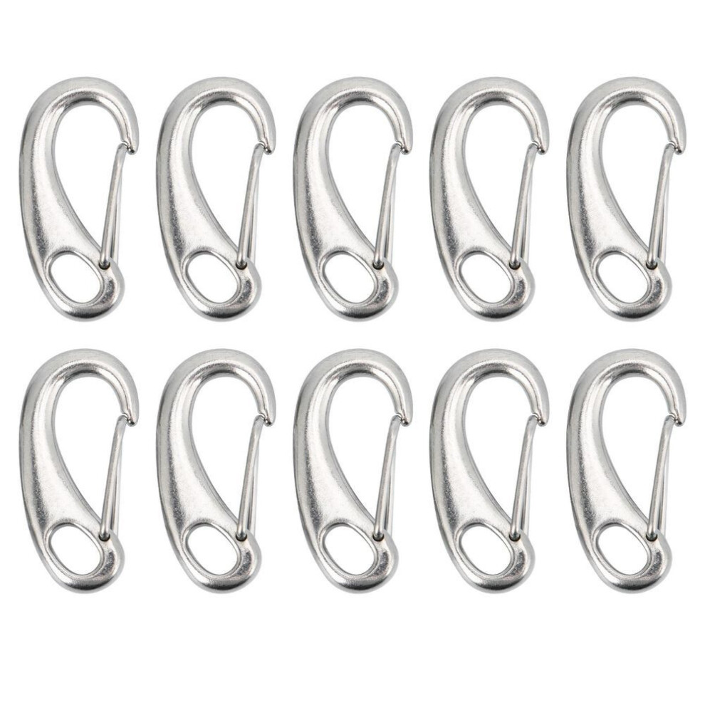 10pcs 30mm Heavy Duty Snap Rope Hook Stainless Steel Spring Snap Hook Clip for Flag Poles