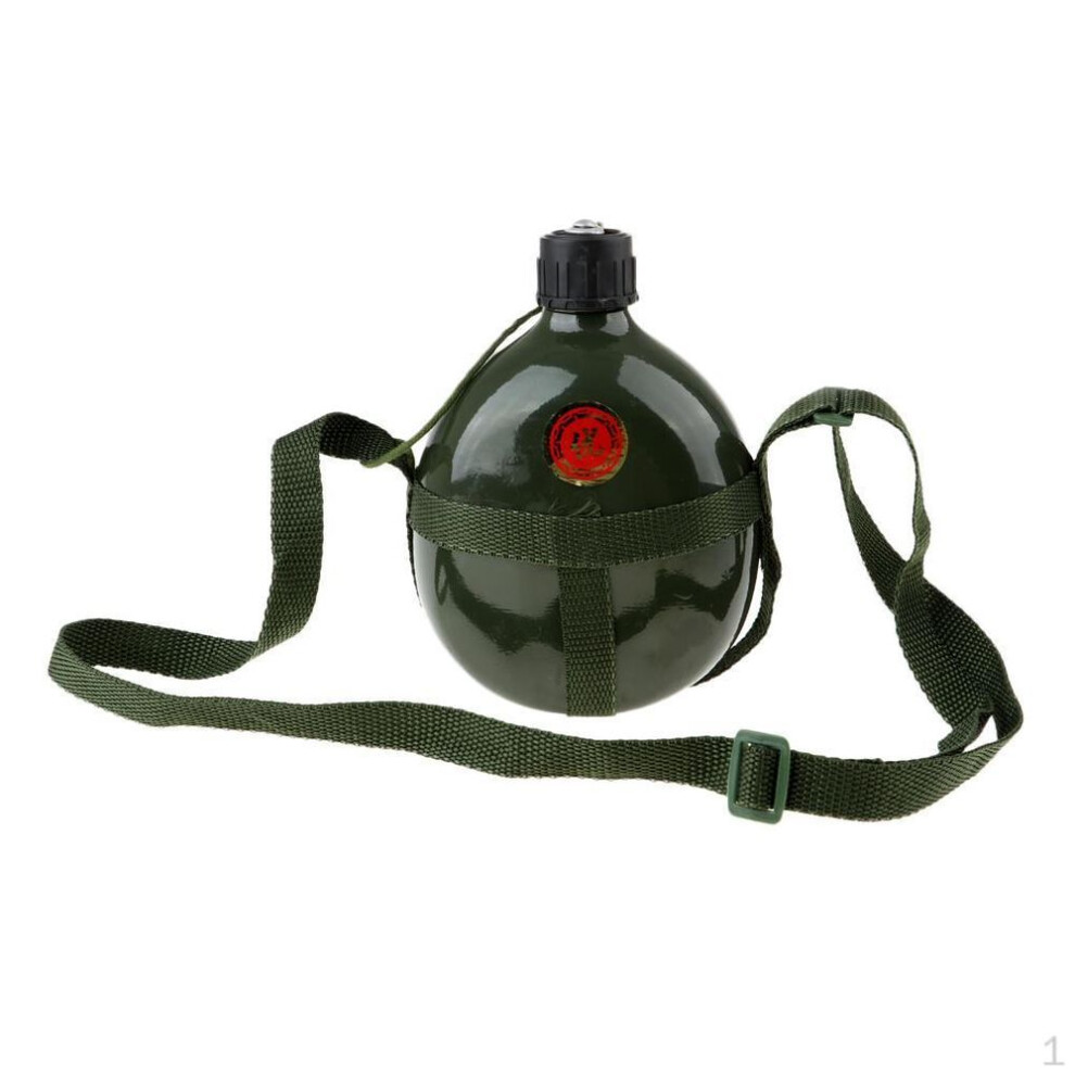 Outdoor Water Bottle Camping Retro Container W/ Strap