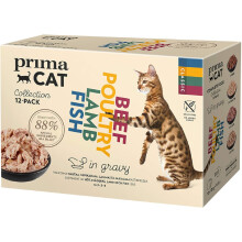 PrimaCat - Classic Complete Wet Cat Food, Multipack Cat Food in Gravy, 12 pack of 85g