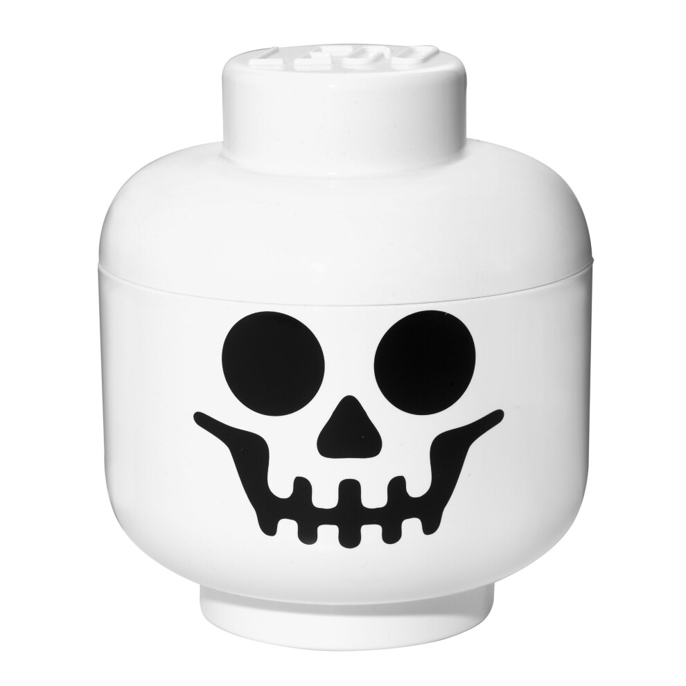 Lego White Storage Head Skeleton Face Small