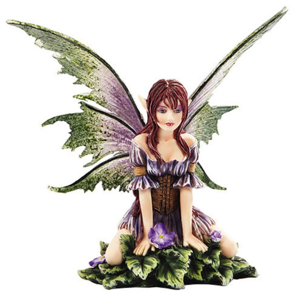 New 2013 Amy Brown Fantasy Wild Violet Faery Mushroom Fairy Statue Enchanted 6"H Figurine-image