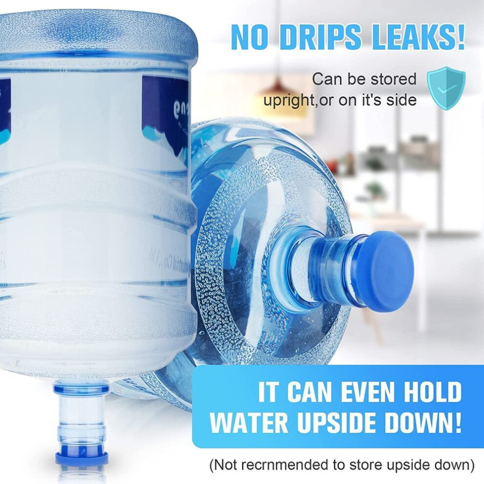 (2-pack) Water Jug Cap 5 Gallon Silicone Non-spill Capsreplacement Water Bottle Snap On Cap Anti Splash Peel 55mm 18.9 Litres Bottles 2-pack