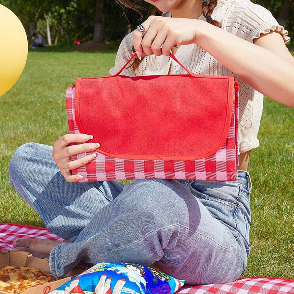 (red, 150x100cm) Outdoor Picnic Blanket, Extra Large Beach Blanket, Foldable Lightweight Waterproof Sand Mat, Picnic Blanket For Beach Camping Hiking Park Patio