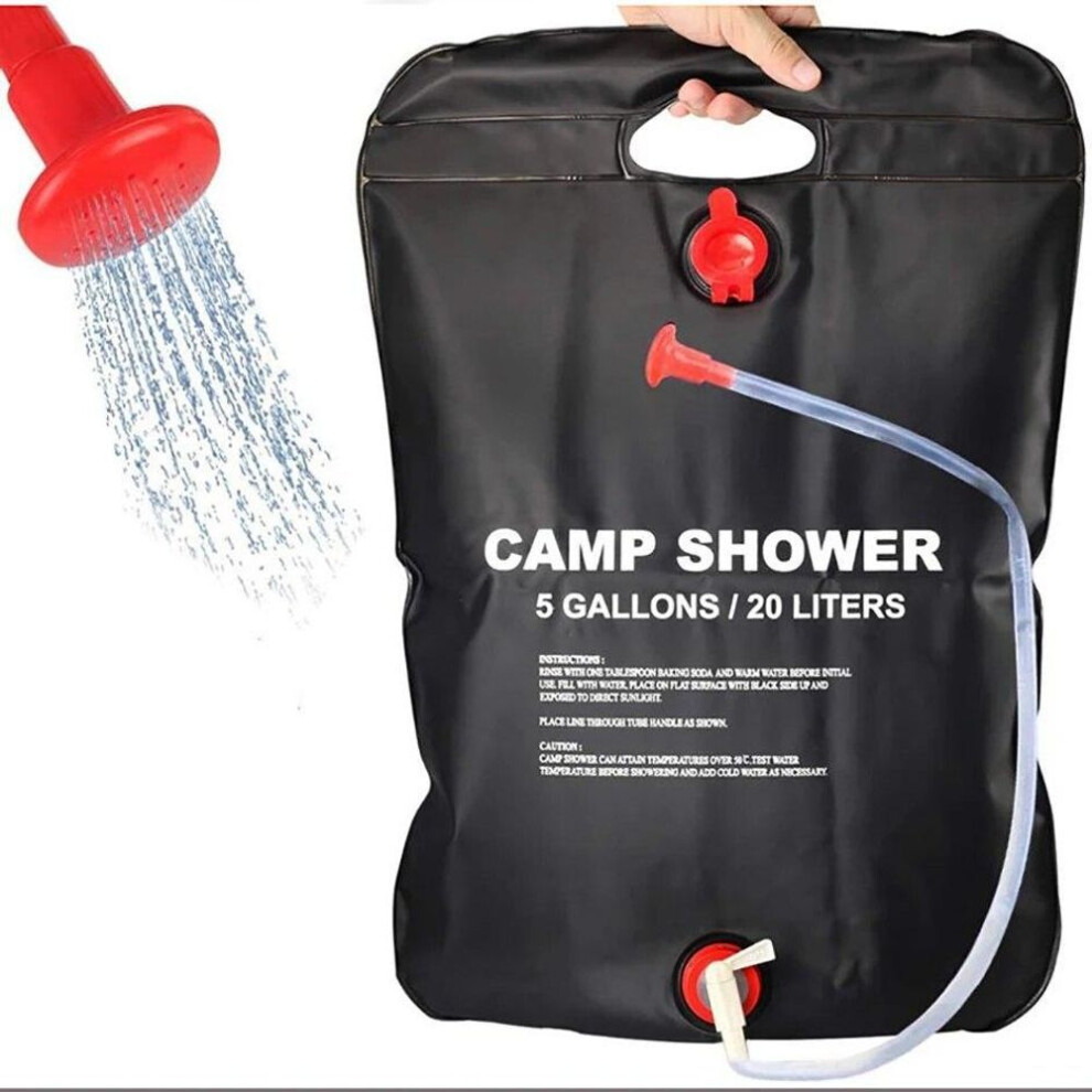 (20L) 20l Outdoor Shower  Bag Solar Energy Heated Portable Folding Outdoor Bath Bag Travel Hiking Climbing Pvc Camping Water Pump