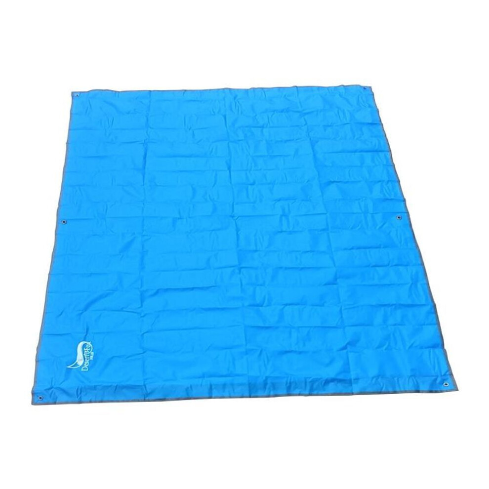 (blue, 150X210cm) Thickened Oxford Waterproof Tent Floor Tarp Picnic Mat Ultralight Pocket Tent Camping Hiking Beach Mat