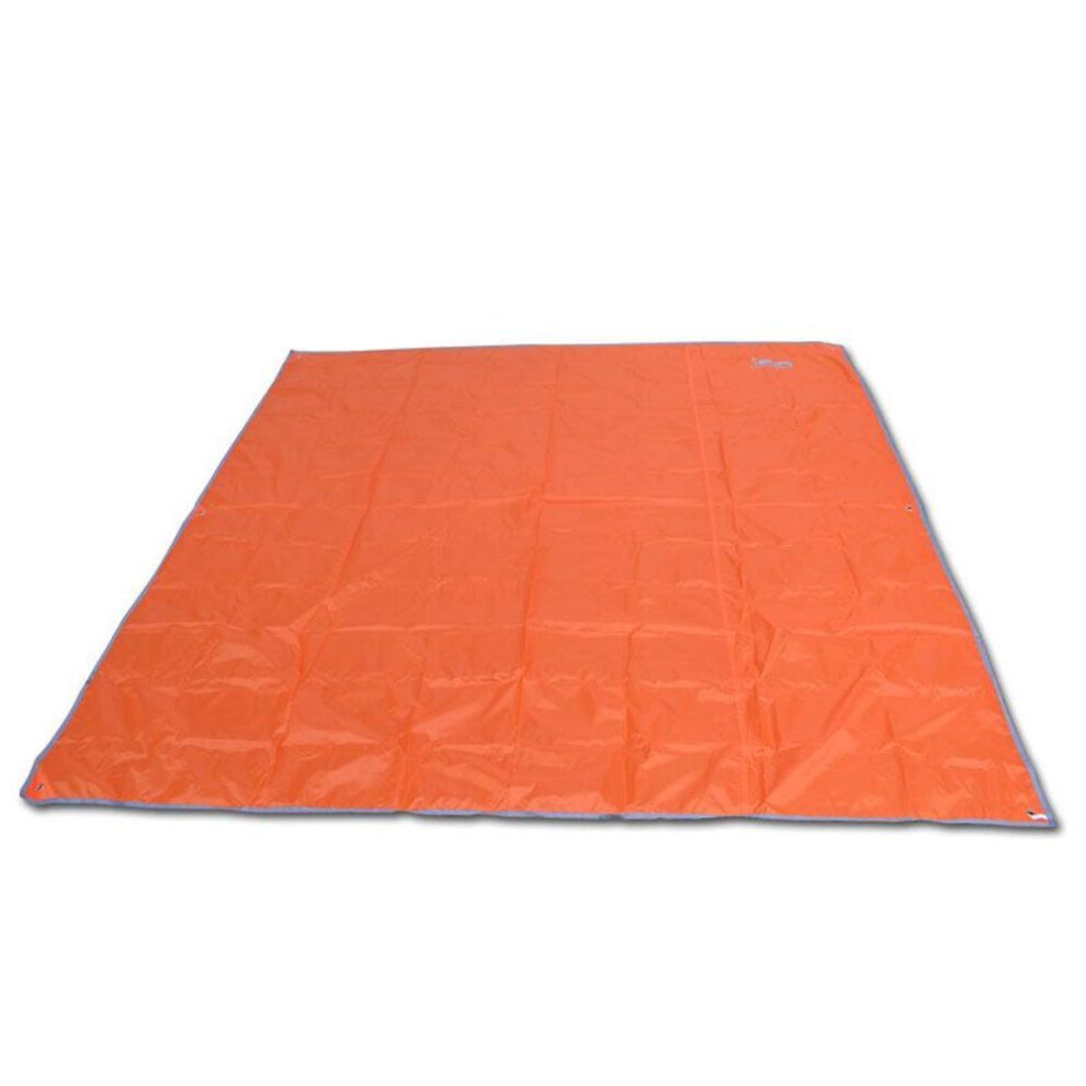 (orange, 200X210CM) Thickened Oxford Waterproof Tent Floor Tarp Picnic Mat Ultralight Pocket Tent Camping Hiking Beach Mat