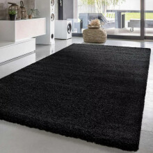(Black, 200x290cm) New Modern Non slip Extra Large Thick Shaggy Rug