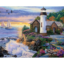 Stukjes en stukjes - 300 stukjes puzzel voor volwassenen - Perfect Dawn 300 pc's groot stuk Ocean Sunrise Jigsaw van kunstenaar Laura Glen Lawson - 1