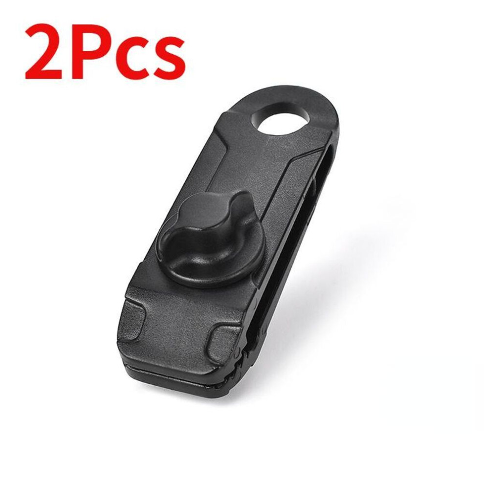 (black) 2pcs Tarpaulin Clip Tent Canopy Clip Buckle Outdoor Wind Rope Clamps Reusable Awning Mountaineering Camping Accessories