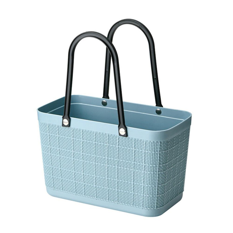 (as the picture, One Size) Portable Picnic Tote Shopper Bag, Large Plastic Utility Basket,washable Beach Travel Handbag,storage Bags