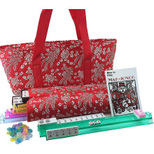 166 tessere American Mahjong Set Red Phoenix Borsa morbida 4 colori Pushers / Racks Facile da trasportare Western Mahjongg Set da viaggio