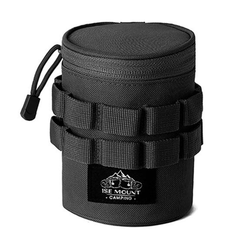 (black, S) Outdoor 600d Oxford Cloth Water Bottle Holder Snap Buckle Handle Water Cup Carrier Multi Hanging Holes Water Bottle Thermal Protection Sleeve