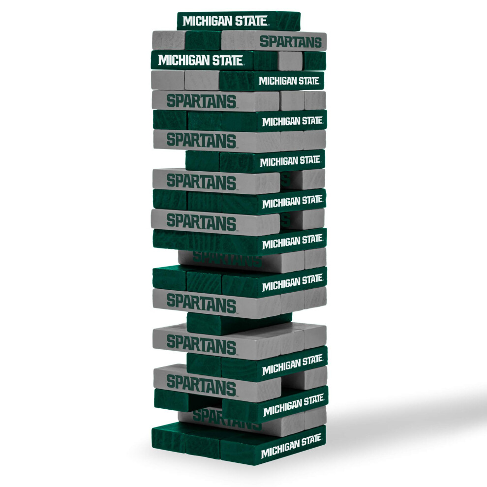 Wild Sports NCAA Michigan State Spartans Table Top Stackers 3 x 1 x .5  Team Color-image-OPC-PFY69F6-NEW