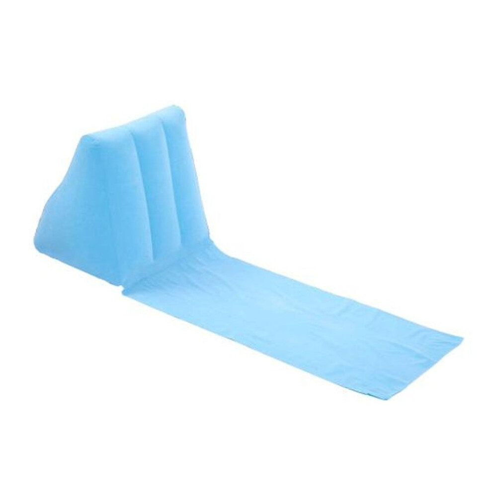 (light blue) Outdoor Camping Pillow Triangular Cushion Pvc Flocking Inflatable Pillow Portable Folding Summer Beach Lying Pillow Outdoor Travel Equipment