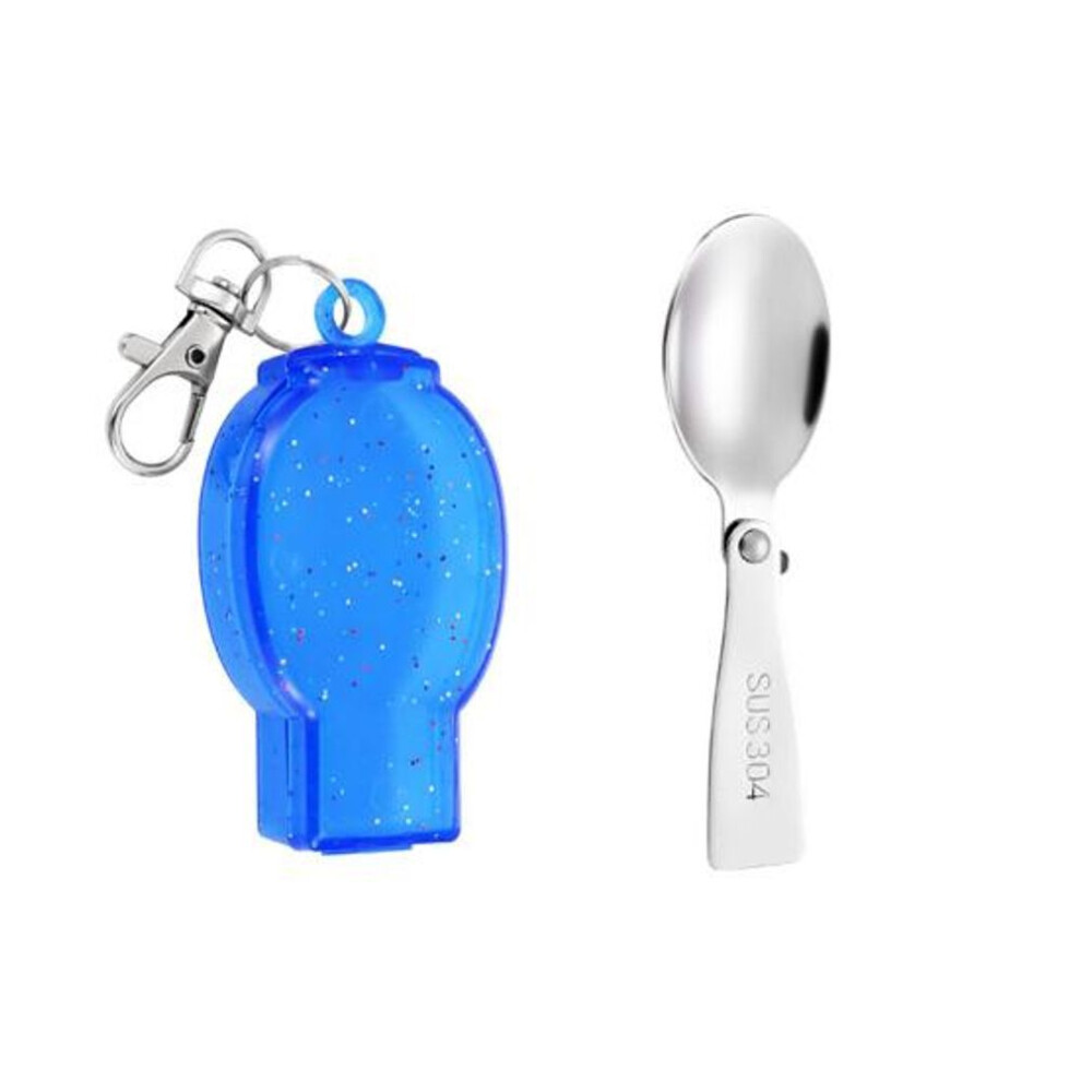 (A) 2pcs Outdoor Picnic Folding Spoon Fork Polished Surface Stainless Steel Spork Set Multifunctional Portable Serving Cutlery Tableware For