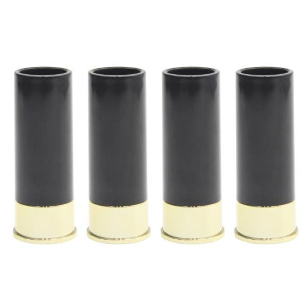 (black) 4pcs 12 Gauge Shot Drinking Glasses Food Grade Plastic Shot Glass Cup Hunting Themed Wine Glasses Set