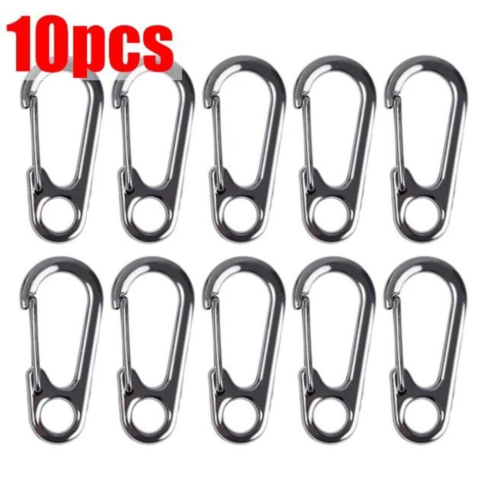 (as the picture, 10pcs (Gun Color)) 10/20/30pcs Lobster Clasp Buckle Keychian Mini Carabiners Outdoor Camping Hiking Buckles Alloy Spring Snap Hooks Keychains Tool