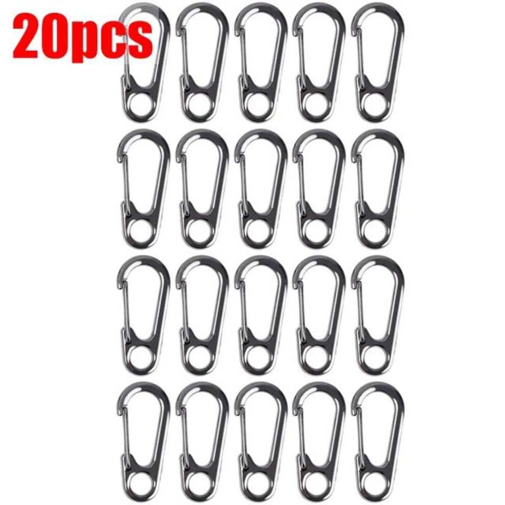(as the picture, 20pcs (Gun Color)) 10/20/30pcs Lobster Clasp Buckle Keychian Mini Carabiners Outdoor Camping Hiking Buckles Alloy Spring Snap Hooks Keychains Tool