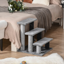 PawHut 3-Step Cat Stair with Scratching Posts, Platforms & Toy Ball - Lightweight, Easy Assembly (D06-092)