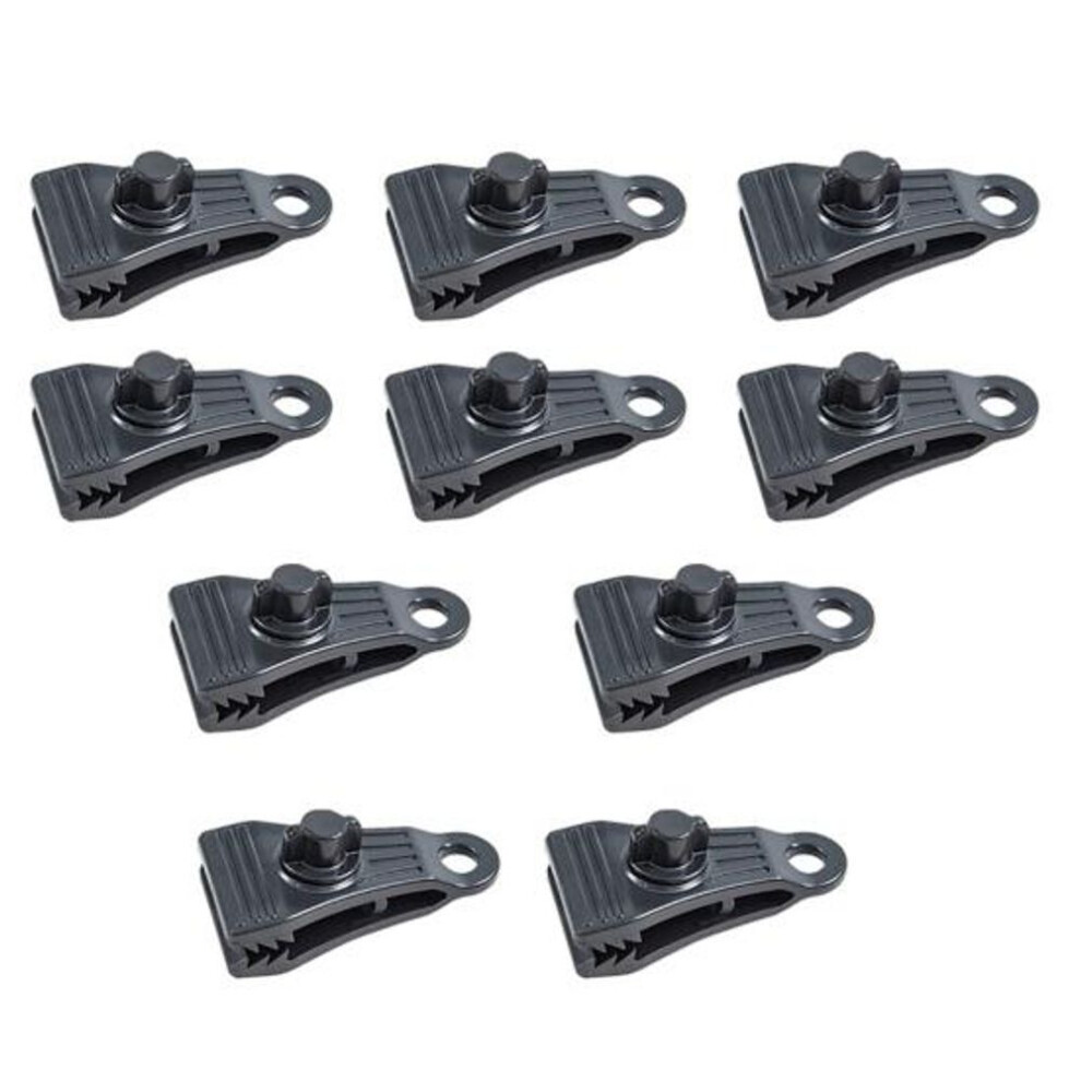(black) 10pcs Heavy Duty Tarp Clips Securely Fasten Camping Awnings Caravan Canopies Tarp Clamps Strong Pulling Force Tarp Fasteners Tarp Clips Outdoor Use